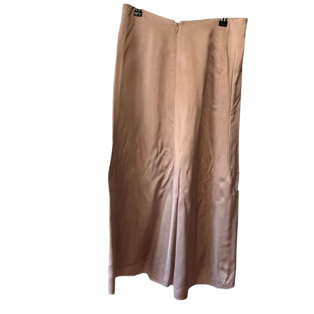 Revolve Vince Draped Pleat Tan Midi Skirt Size 2